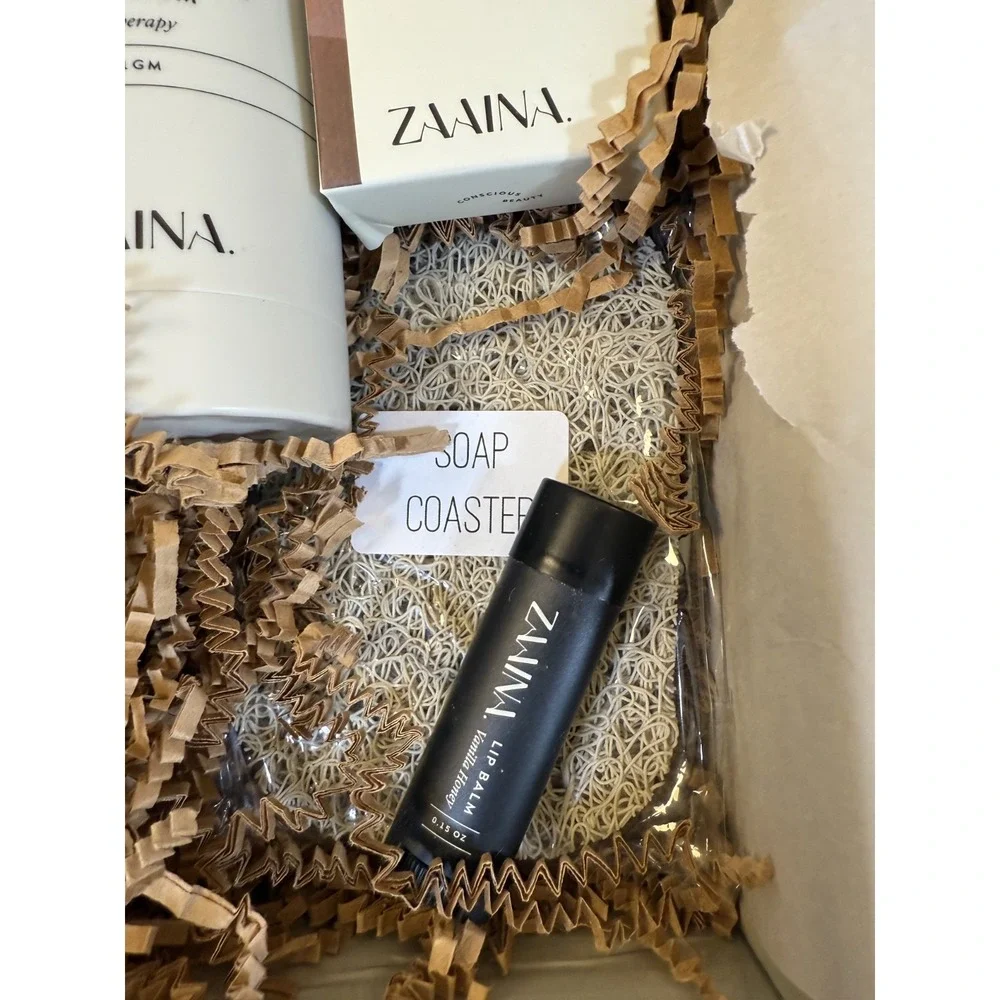 Zaaina Conscious Beauty Birthday Box‎ Soap Face Mist Face Serum Lip Balm New